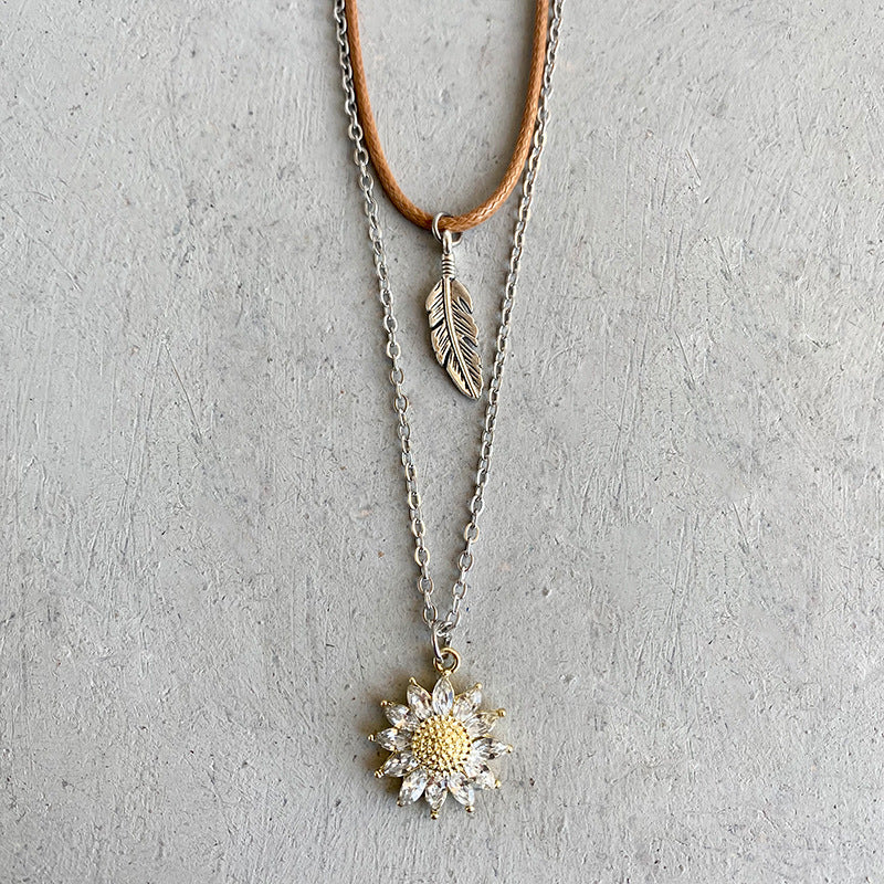 Sunflower Pendant Necklace