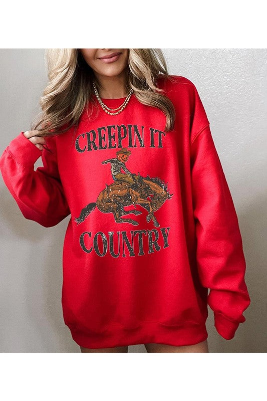 Halloween Creepin it Country Sweatshirt