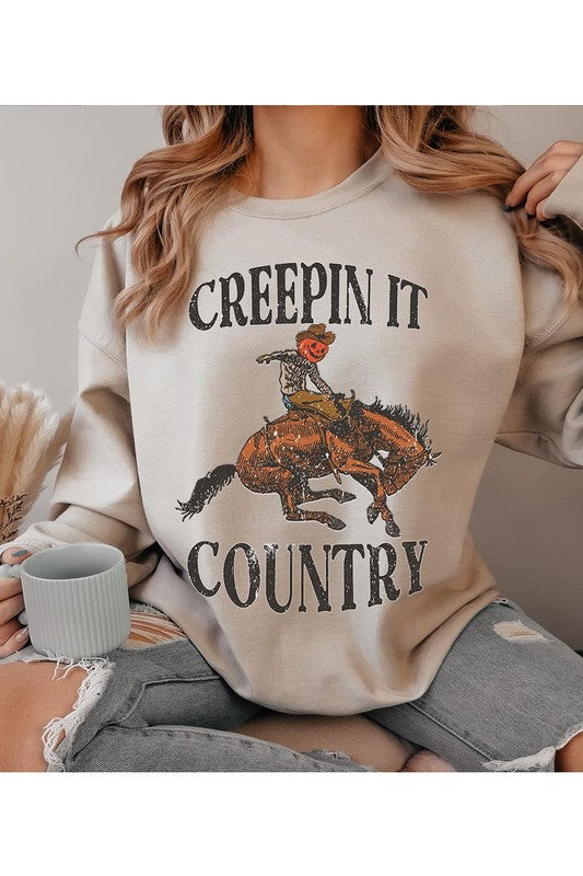 Halloween Creepin it Country Sweatshirt