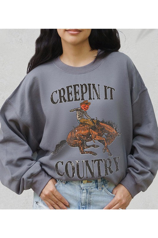 Halloween Creepin it Country Sweatshirt