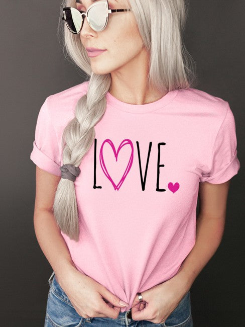 Graphic Tee Love Screen Print