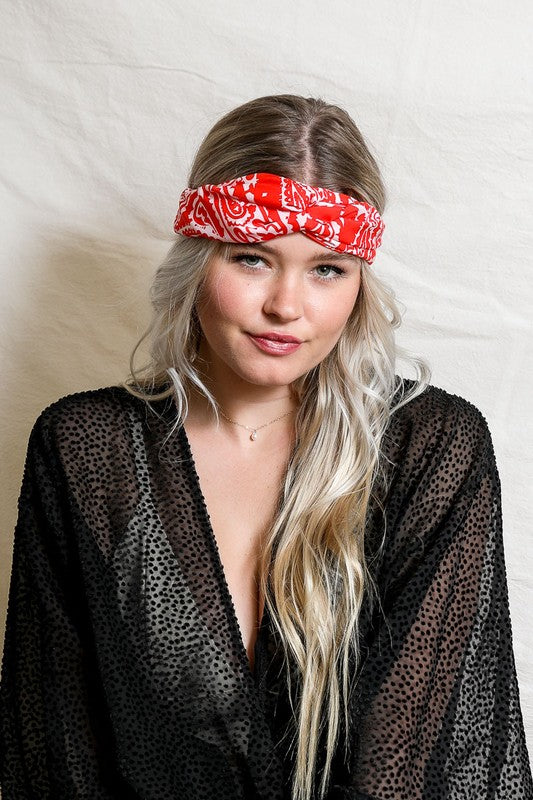 Large Paisley Print Bright Boho Headwrap