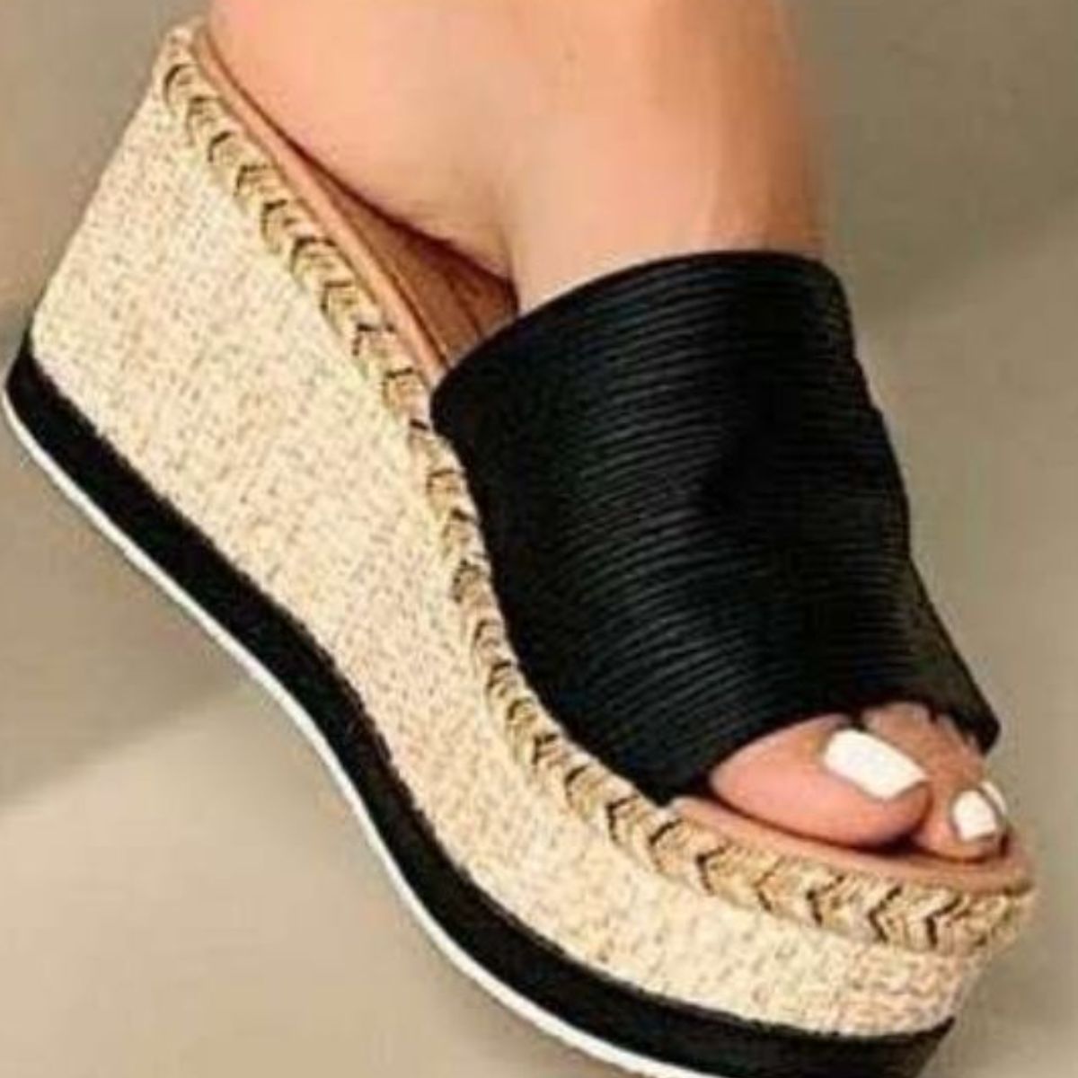 Wedge Slides Open Toe Sandals