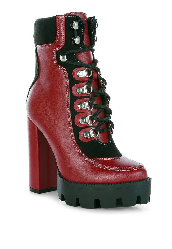 The Yeti High Thick Chunky Sole Lace Up Ankle Boot