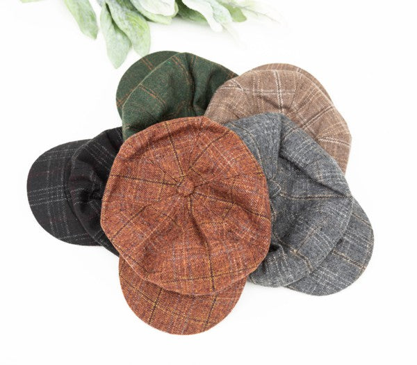 Plaid Newsboy Hat