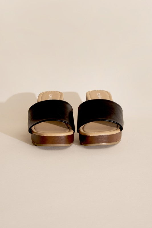 Women Low Heel Open Toe Slides