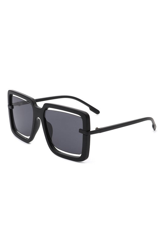 Oversize Square Large Cut-Out Fashion Sunglasses