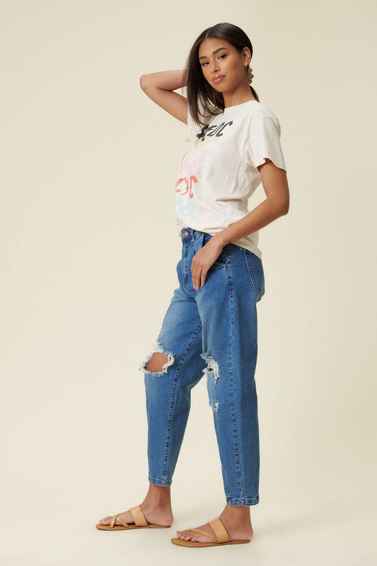 Distressed Slouchy Jean Pants