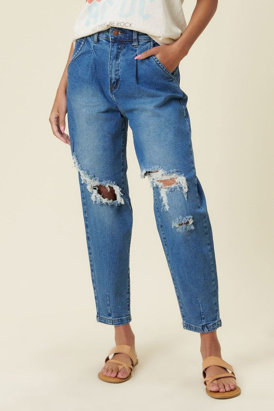 Distressed Slouchy Jean Pants