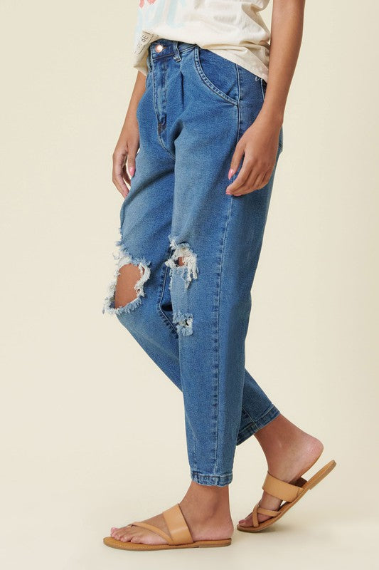 Distressed Slouchy Jean Pants