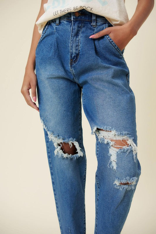 Distressed Slouchy Jean Pants