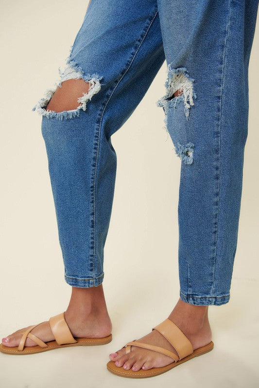 Distressed Slouchy Jean Pants