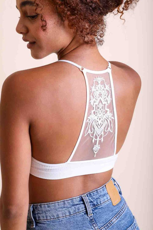 Mesh Racerback Halter Bralette