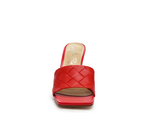 Carmen High Heeled  Slide In Sandal Square Toe Sandal