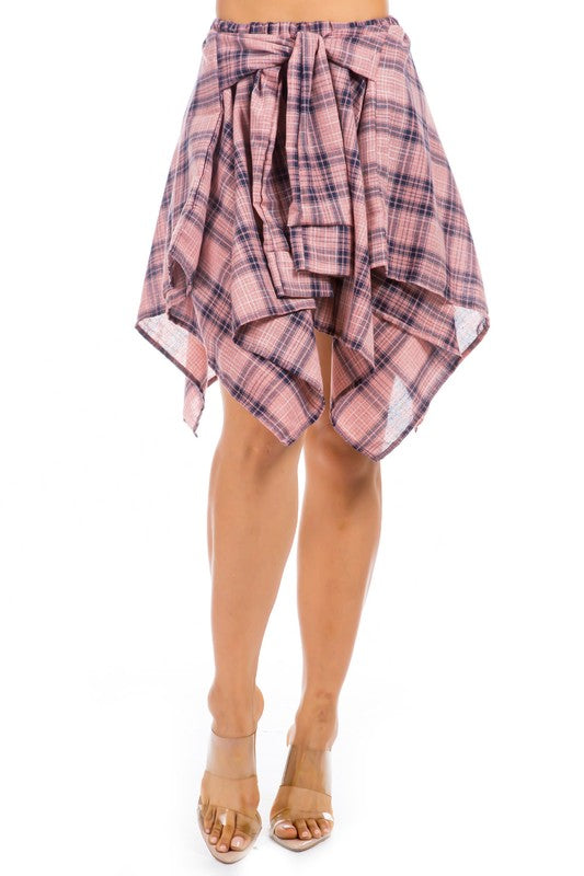 Handkerchief Plaidj Shirt Skirt