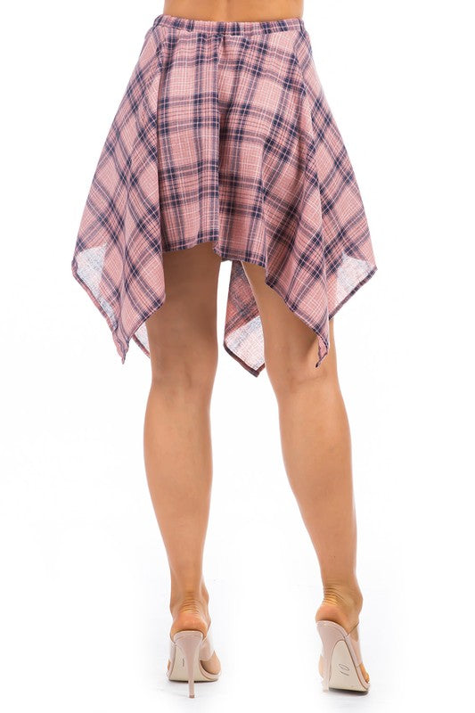 Handkerchief Plaidj Shirt Skirt