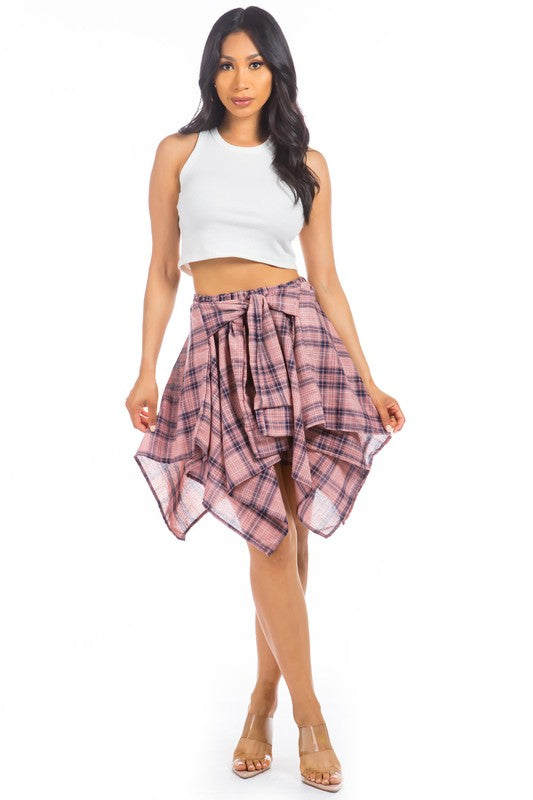 Handkerchief Plaidj Shirt Skirt