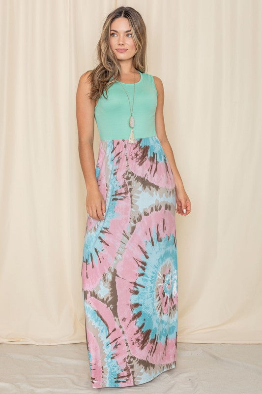 Plus Summer Sleeveless Maxi Dress