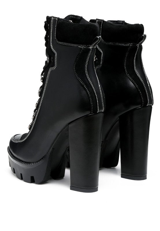 The Yeti High Thick Chunky Sole Lace Up Ankle Boot