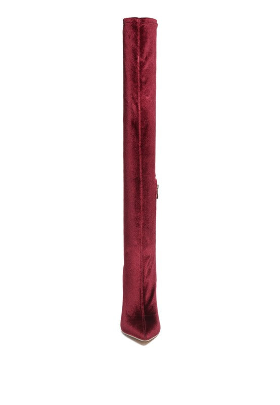 Women Velvet Thigh High Boot