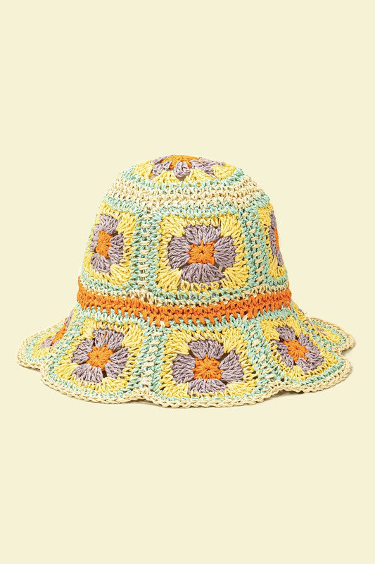 Pastel Color crochet Bucket Hat