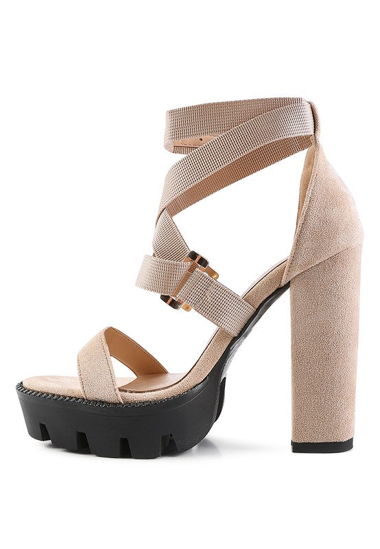 Fresh Daisy Harness Straps Platform High Heels