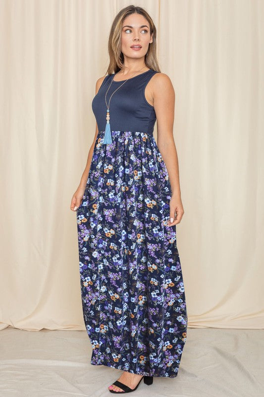 Sleeveless Floral Maxi Dress