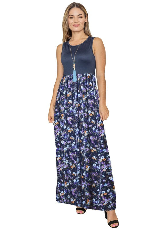 Sleeveless Floral Maxi Dress