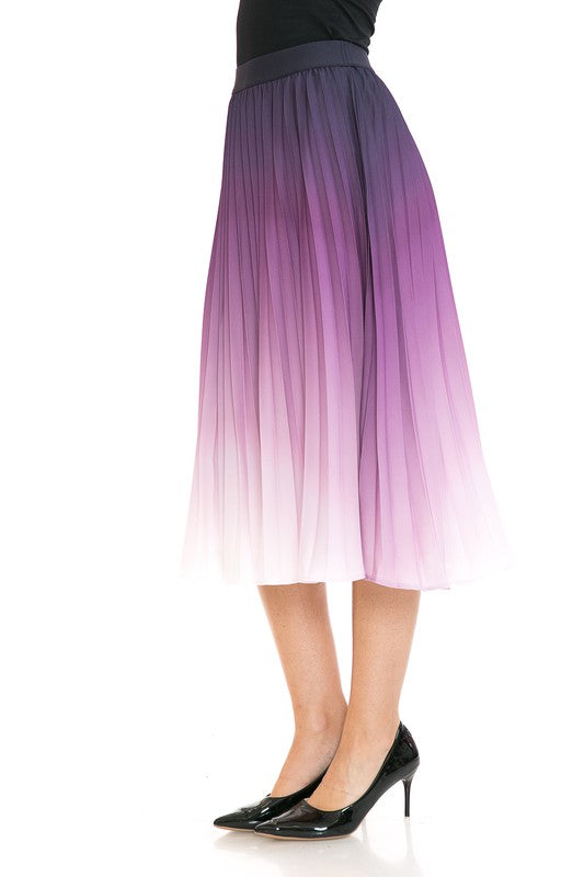 Women's High Waist Pleated A-Line Swing Skirt