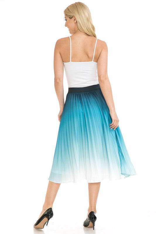 Women's High Waist Pleated A-Line Swing Skirt