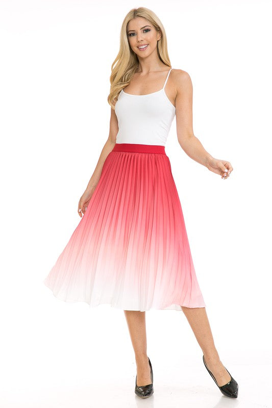 Women's High Waist Pleated A-Line Swing Skirt