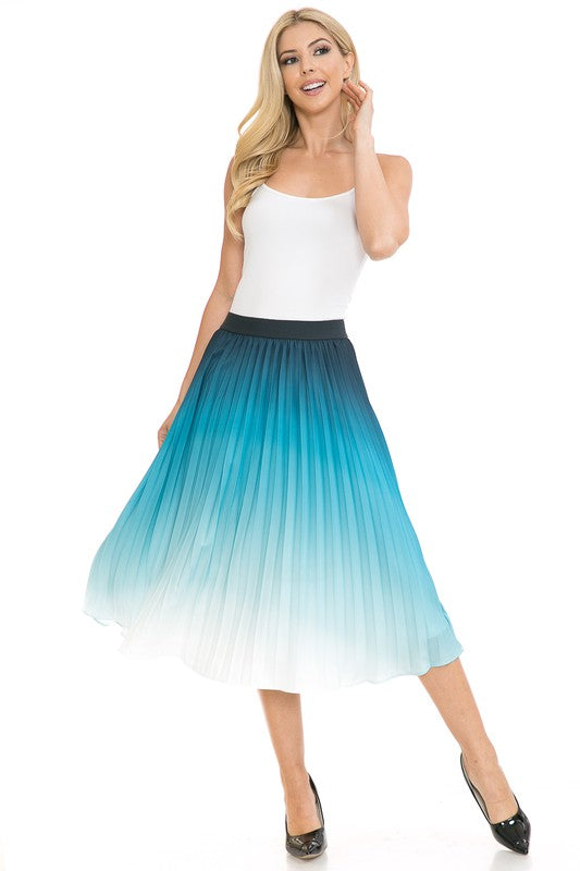 Women's High Waist Pleated A-Line Swing Skirt