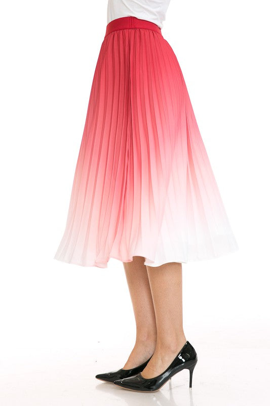 Women's High Waist Pleated A-Line Swing Skirt