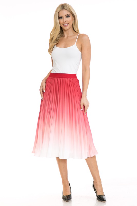 Women's High Waist Pleated A-Line Swing Skirt