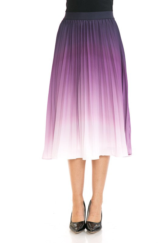 Women's High Waist Pleated A-Line Swing Skirt