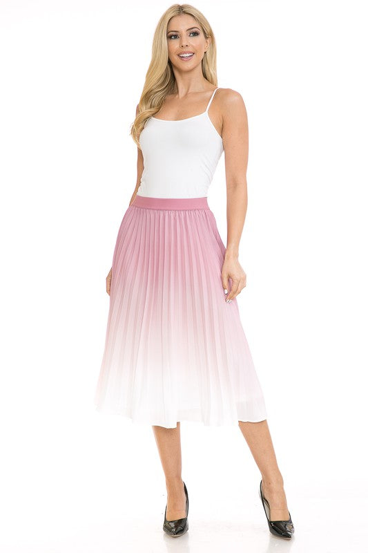 Women's High Waist Pleated A-Line Swing Skirt