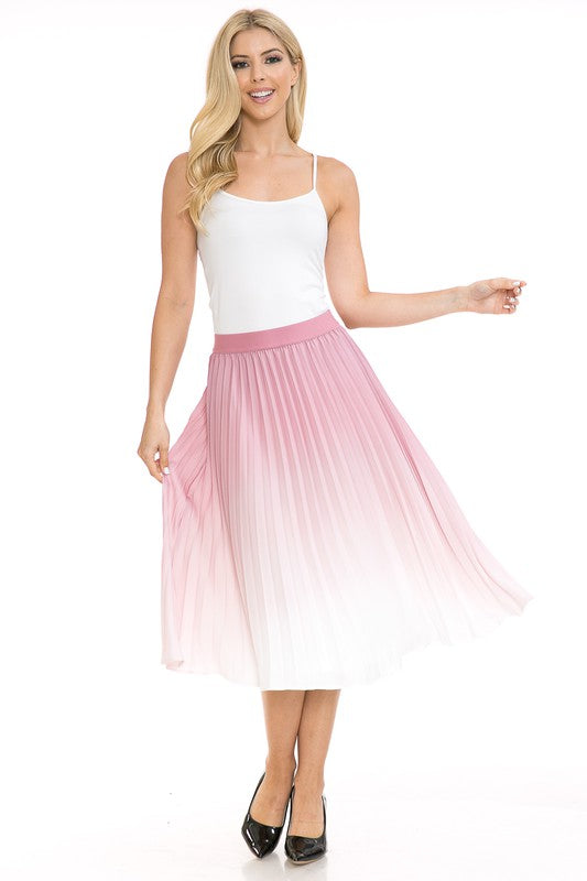 Women's High Waist Pleated A-Line Swing Skirt