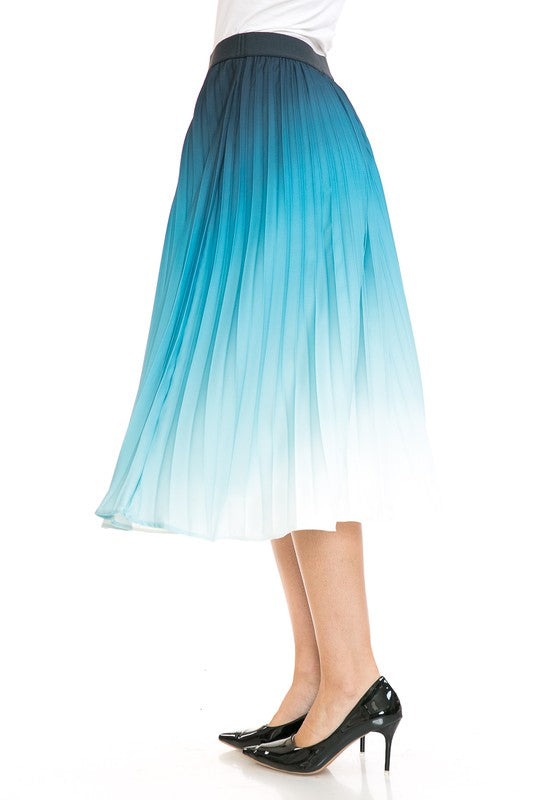 Women's High Waist Pleated A-Line Swing Skirt