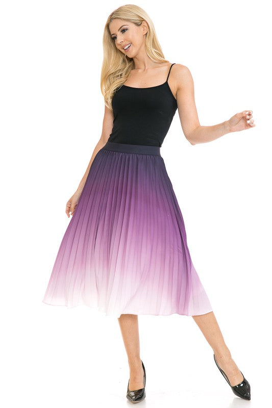 Women's High Waist Pleated A-Line Swing Skirt