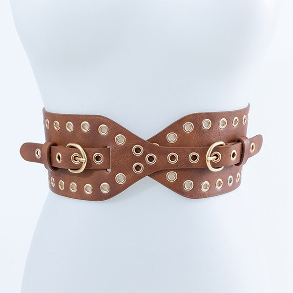 Western Gold Studded Extra Wide Belt