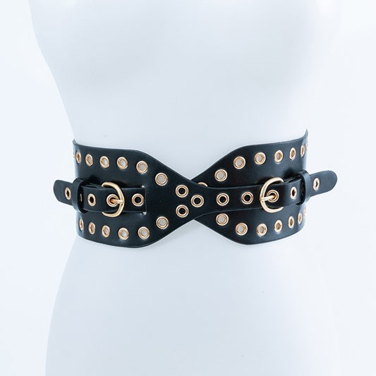 Western Gold Studded Extra Wide Belt