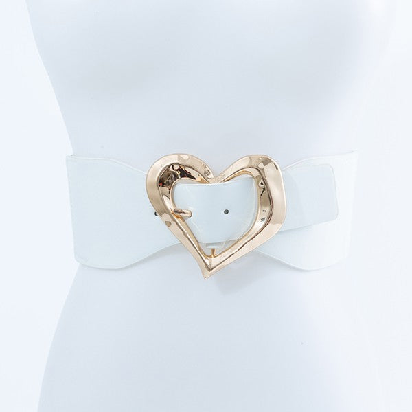 Gold Heart Shaped Buckled Fashion Belt