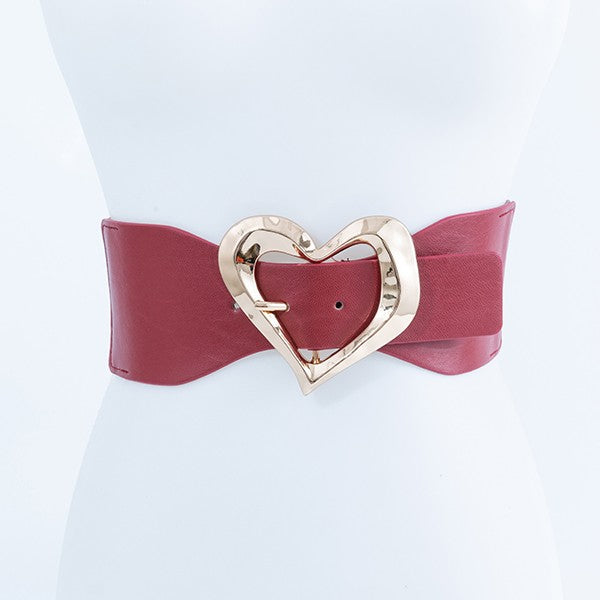 Gold Heart Shaped Buckled Fashion Belt