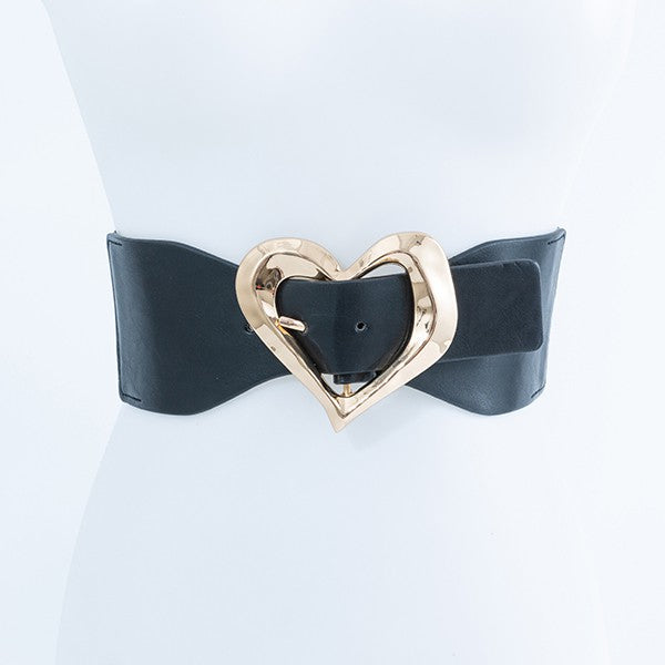 Gold Heart Shaped Buckled Fashion Belt