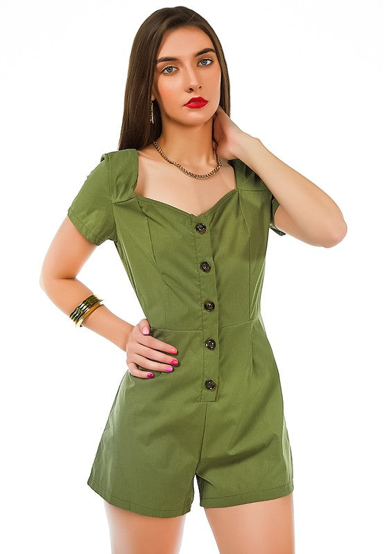 Fair Play Button-Up Romper