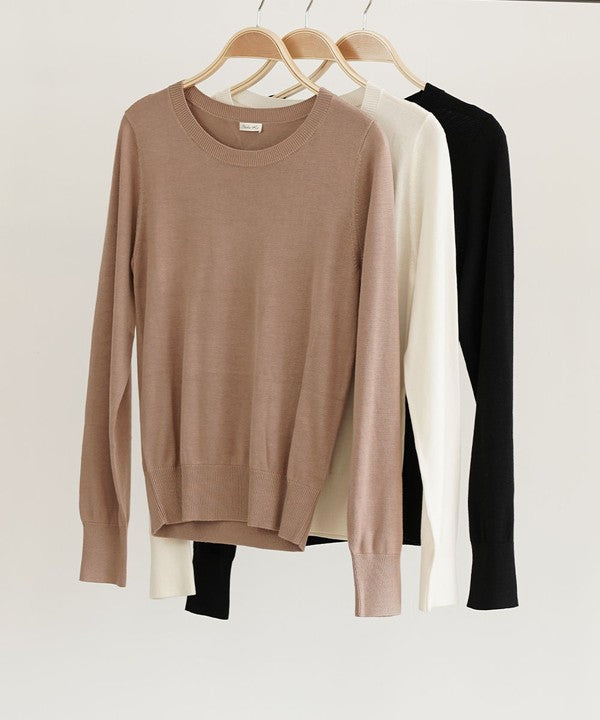 Bamboo Cotton Light Sweater Crew Neck