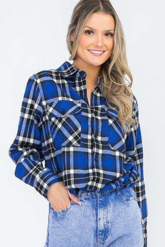 Plaid Flannel Long Sleeve Blouse