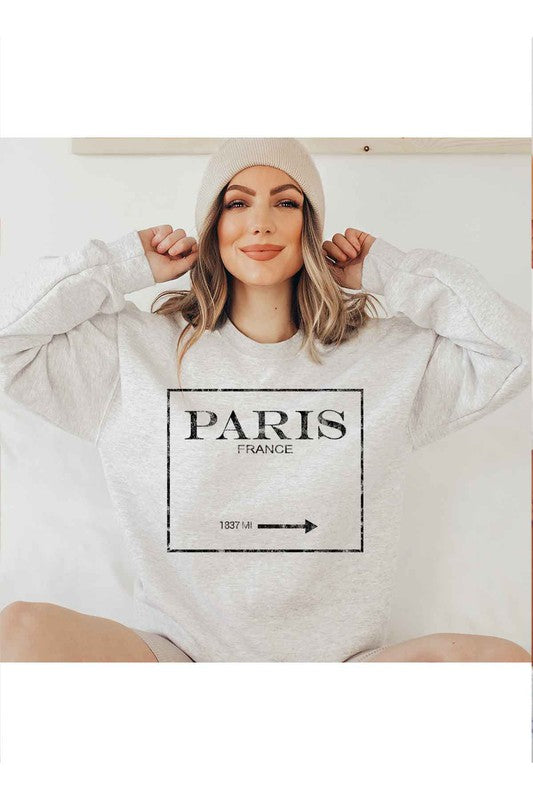 Paris France Graphic Long Sleeve SweatShirt