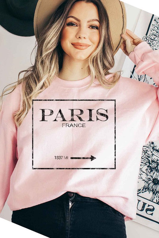 Paris France Graphic Long Sleeve SweatShirt