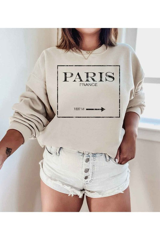 Paris France Graphic Long Sleeve SweatShirt